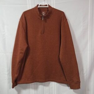 George Pullover Mens 2XL Brown Quarter Zip Fleece Lined Mock Neck GM31Y001B021